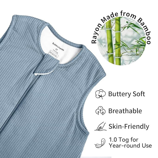 Rayon Made from Bamboo Toddler Sleep Sack with Feet 24-36 Months 1.0 Tog Breathable Sleep Sack 2t-3t Ultra Soft Baby Wearable Blanket with Legs Unisex Sleeping Bag with 2-Way Zipper