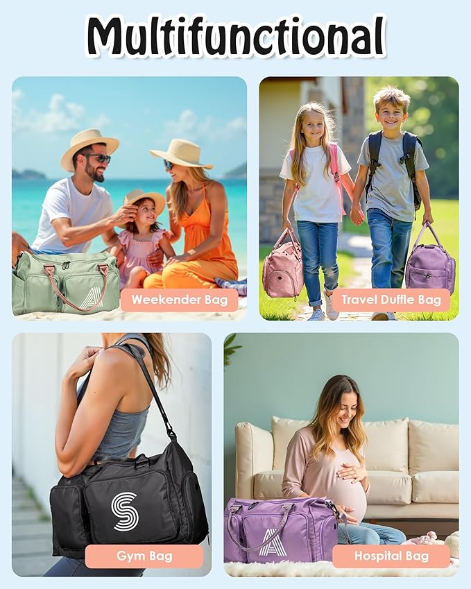 Elilier Girls Birthday Gifts, Travel Duffel Bag, Personalized Weekender Bag, Monogram Overnight Bag Gift for women, Birthday Gifts Personalized Gifts Bridesmaid Gifts, women Gifts
