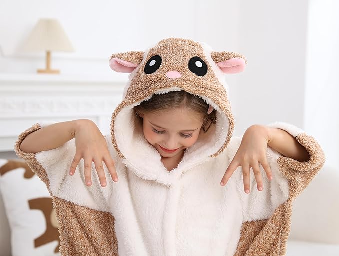 CuteOn Bathrobe for Women Soft Fleece Hooded Plush Loungewear
