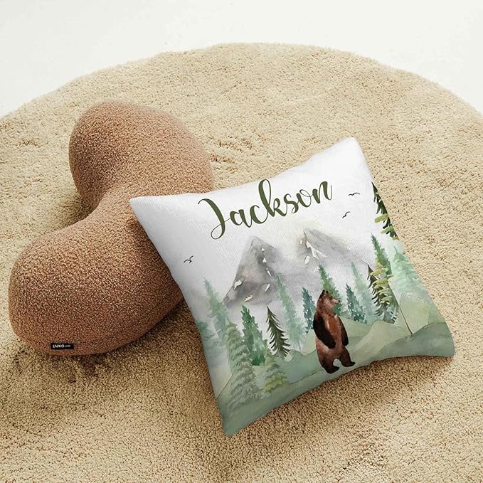 Custom Name Baby Crib Bedding Set – Personalized 3-Piece Nursery Set for Boys, Includes Soft Blanket, Fitted Sheet & Pillowcase – Woodland Bear Baby Bedding Gift for Newborn & Toddler