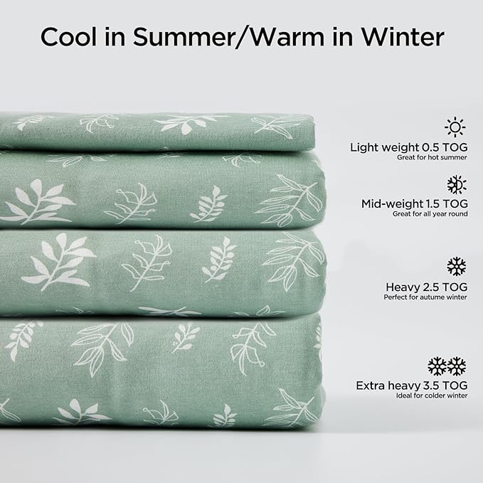 Duomiaomiao 3.5 TOG Toddler Sleep Sack 12-24 Months 100% Cotton Winter Side Open Zipper Baby Sleep Sack with Feet, Warm Toddler Wearable Blanket
