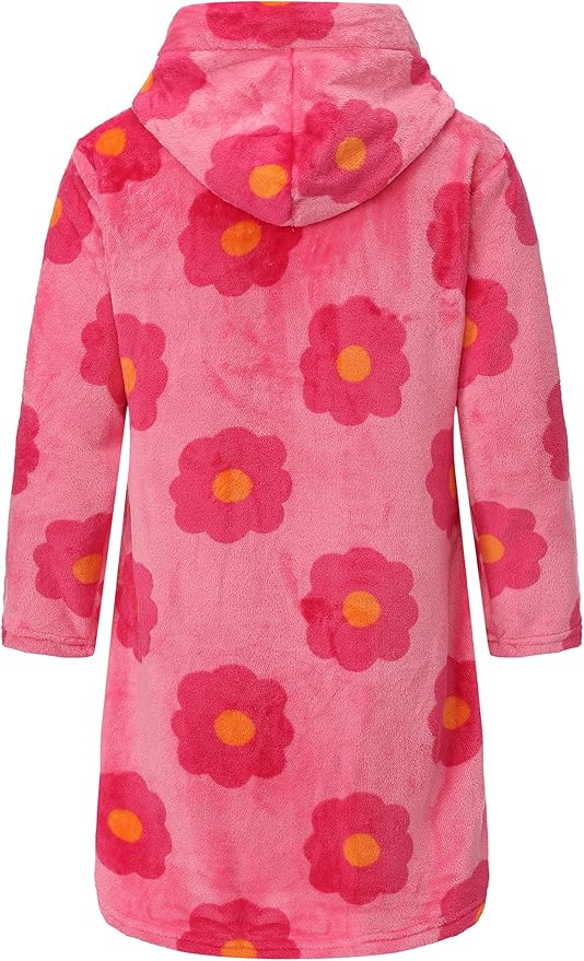 Kid Fleece Hooded Robes Girls Bathrobes Boys Soft Plush Sleepwear Toddler Fuzzy Pajamas