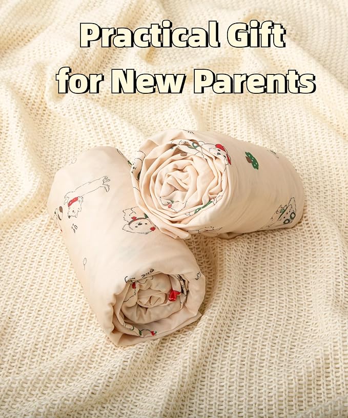 SDY Dog Jersey Crib Sheets, Cute Animal Crib Sheets for Standard CribMattress&Toddler Bed Mattress Cover,2 Packed, Size52 x28 x8, Super Soft Jersey Fitted Sheet for Baby Boys and Girls