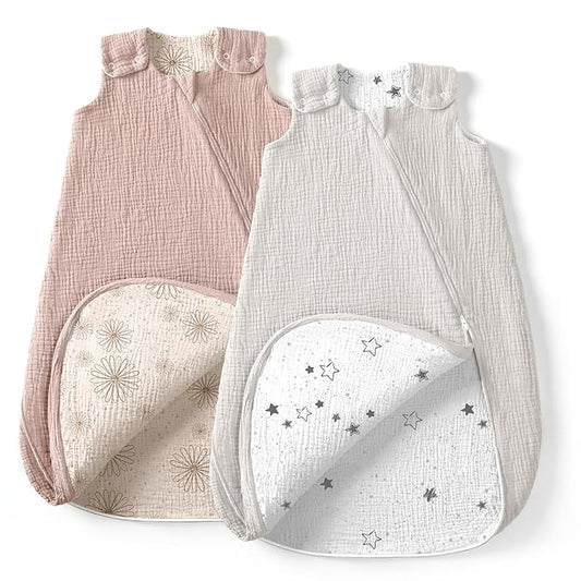 lulumoon Sleep Sack Muslin for Baby: Cotton Wearable Blanket for 9-15 Months - Soft Lightweight Ideal for Nursery Lounge Nighttime Naptime 6-12 Months