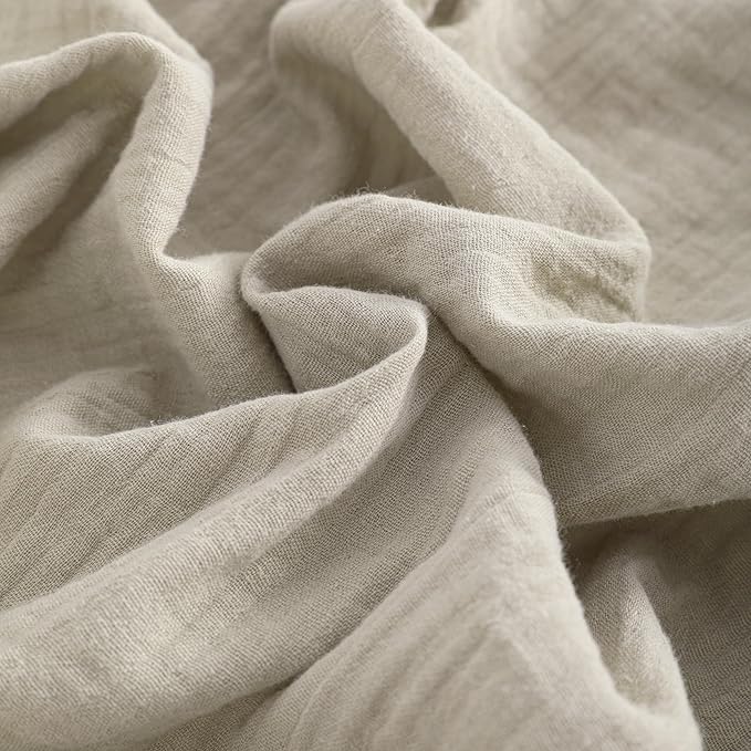 NTBAY 2 Pack Muslin Cotton Mini Crib Sheets, Soft and Breathable Double Layer 24x38 Baby Crib Sheets for Mini Crib and Toddler Mattresses, Boys, Girls, Unisex, Khaki, 24x38 Inches