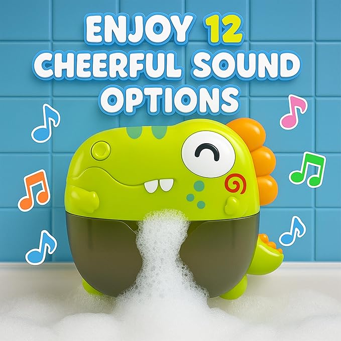 Bath Bubble Machine - Bathtub Bubble Machine, Light Up Bath Toys - Bubbles Bath Maker with Lights & Music - Baby Bath Bubbles Maker for Bathtub - Strong Suction BPA Free