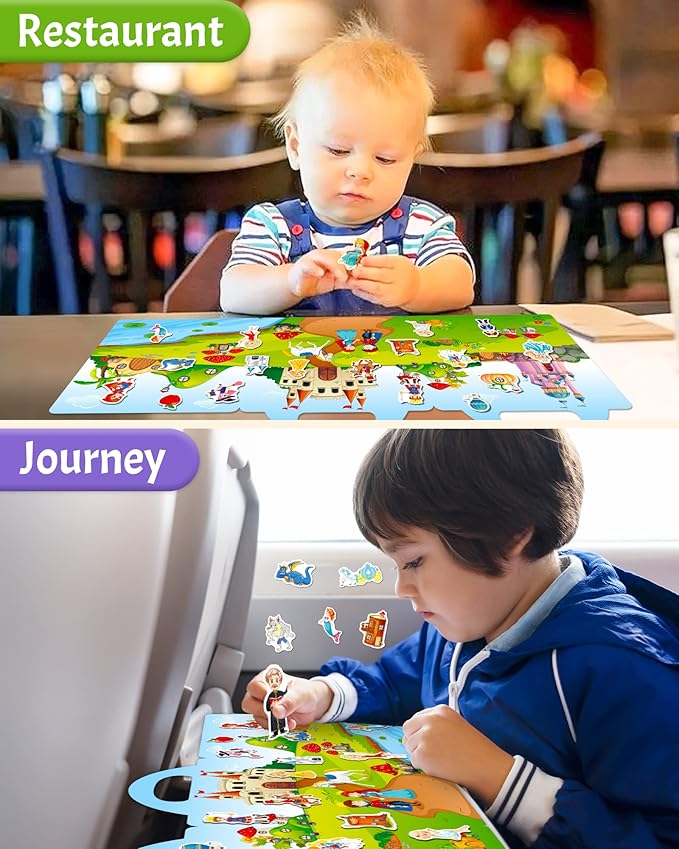 Benresive Reusable Sticker Books for Toddlers, Fun Travel Stickers for Kids, Toddler Sticker Book, Crafts Activities for Toddlers, 3 and Up Birthady Gifts - Fairy