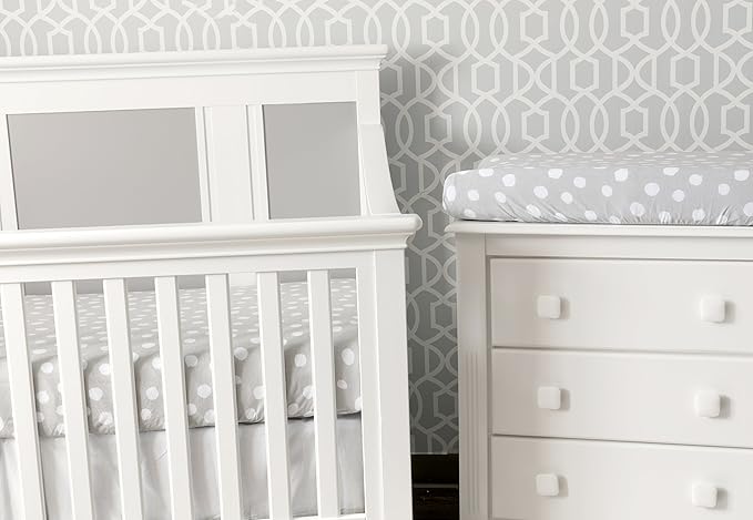 Changing Pad Cover Set | Cradle Sheet 2 Pack 100% Jersey Cotton Grey Abstract Stripes and Dots by Ely's & Co