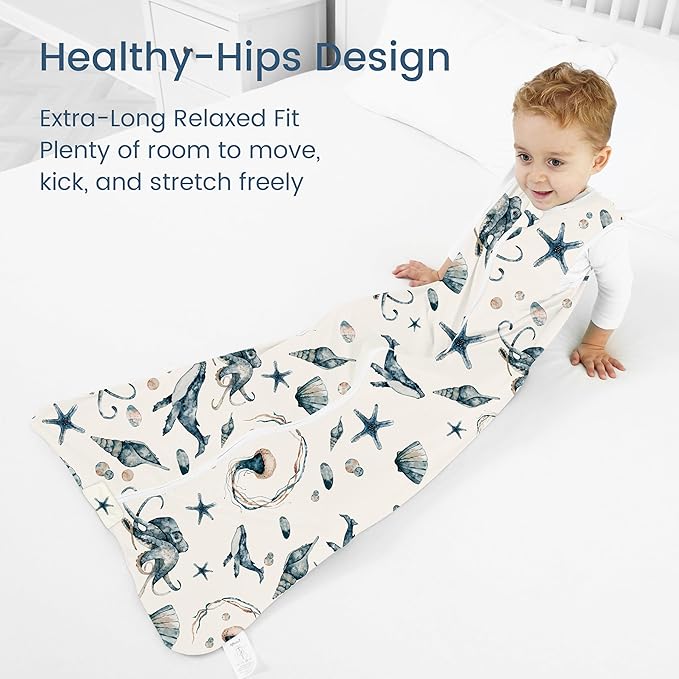 Toddler Sleep Sacks 2T-3T-4T, 0.5 TOG Light Summer Wearable Blankets, Extra Long XL Sleeping Bags, 2 Pack