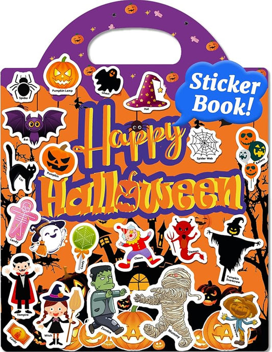 Benresive Reusable Sticker Books for Toddlers, Fun Travel Stickers for Kids, Toddler Sticker Book, Crafts Activities for Toddlers, 3 and Up Birthady Gifts - Halloween