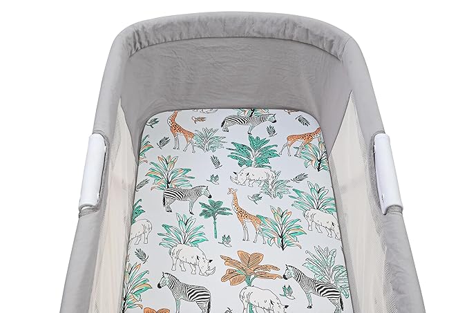 Onacosht Bassinet Sheets for Baby Boy and Girl, Stretchy Breathable Fitted Sheet Universal for Bassinet Cradle Hourglass Oval Rectangle Pad/Mattress, 4 Pack Woodland Animal Printing