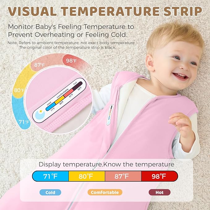 Freejoy Viscose From Bamboo Baby Sleep Sack, 1.5 TOG Infant Toddler Wearable, Buttery Soft Sleeping Bags