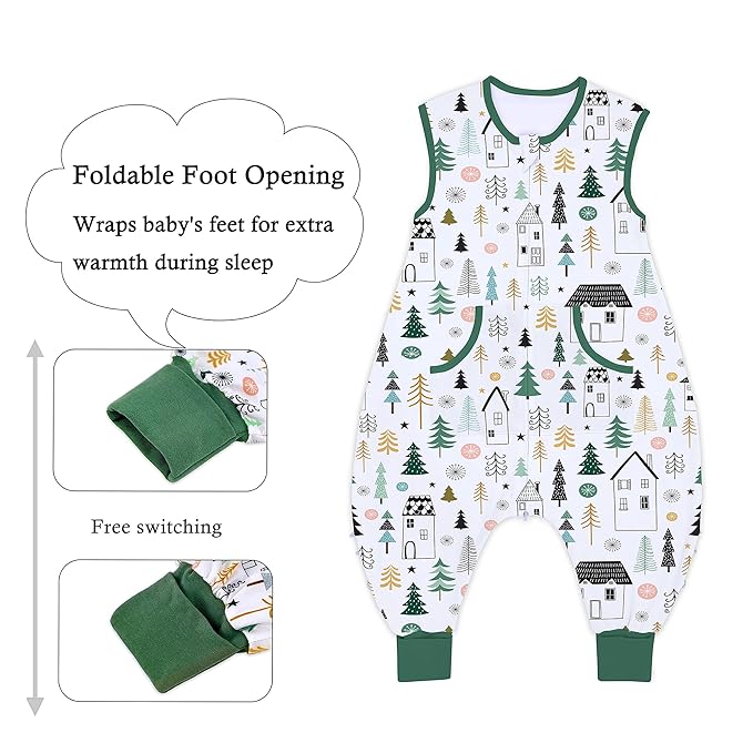 Toddler Sleep Sacks Sleep Sack 24-36 Months with legs Cozy comfy Baby Warable Blanket with 2-Way Zipper(2T-3T)