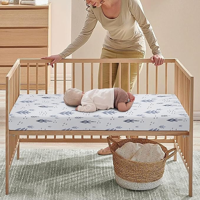 Watercolor Trees Fitted Crib Sheet Plants Baby Crib Sheet Fit Standard Crib and Toddler Mattress,Crib Mattress Sheets for Boys Girls 28"x52"