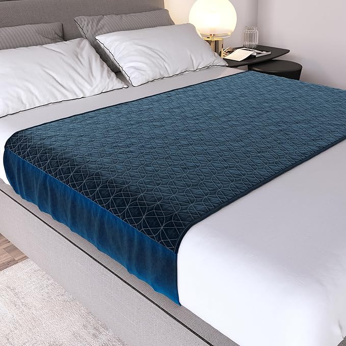 Waterproof Bed Pads – Queen Size 36x60 Inch (Pack of 2) – Washable Incontinence Pad with 21-inch Tuckable Wings – Kids, Adults, Elderly, and Pets – Reusable for Period Care – Eclipse Navy