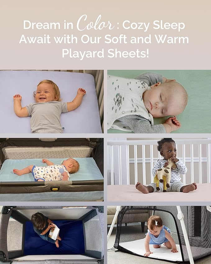 Graco Pack and Play Sheets Fitted – Compatible with Graco Pack n Play Playard Crib and Other 27 x 39 Inch Playpen Mattress, Buttery Soft Jersey Playard Sheets, Orange Yellow Grey, 3 Pack