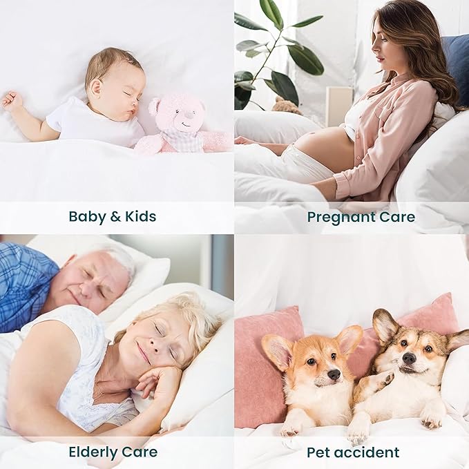 COTTONPASSION Washable Underpads Twin Size 39'' x 75'' - Waterproof Reusable Heavy Absorbency Incontinence Bed Pads with Straps - Bedwetting Mattress Protector for Adults, Kids, Elderly and Pets