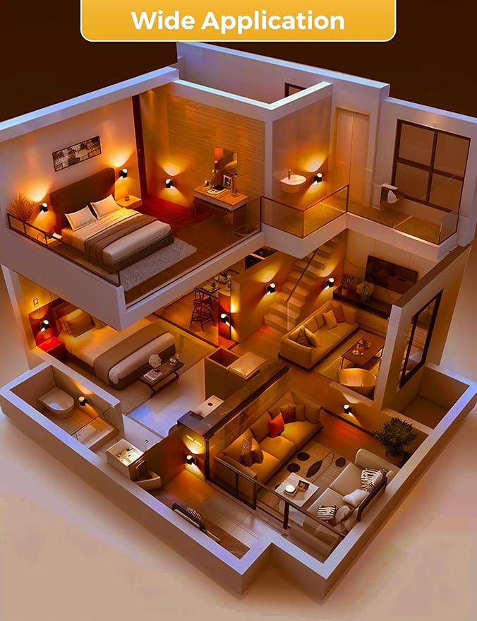 L LOHAS LED Night Lights - Amber & Yellow, Dimmable & Sensor, Soft Warm Light for Kids & Bedroom, 2 Pack