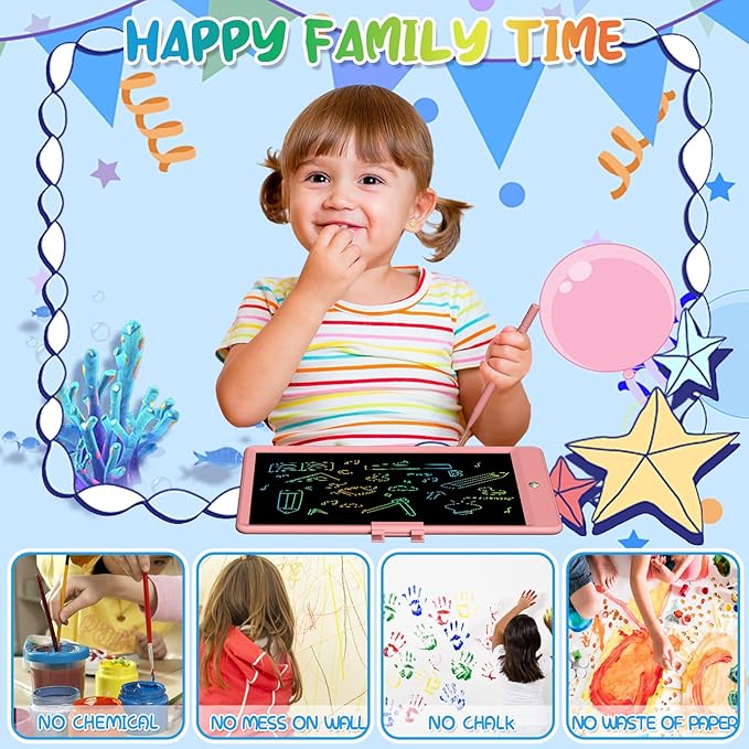 2 Pack LCD Writing Tablet for Kids 10 Inch Reusable Drawing Tablets for Kids Colorful Writing Board Electronic Drawing Board Educational and Learning Toys for 2-4 Year Old Boys