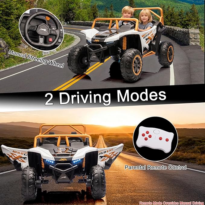 24V 4WD Kids Electric Car XXXL, 2-Seater Licensed Arctic Cat Kids Ride on UTV with Parent Remote Control, Bluetooth Music, LED Lights for Boys & Girls