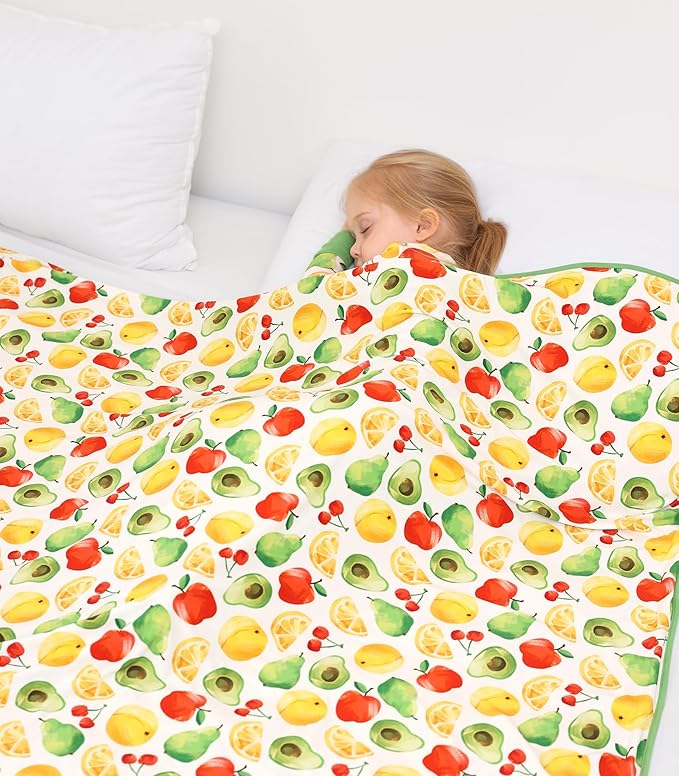 Premium Baby Blankets, Soft Viscose from Bamboo Blanket for Boys and Girls, Nursery Crib Bedding Quilt for Newborn and Toddler, Cooling for Hot Sleepers, 50'' x 50'' Fruit