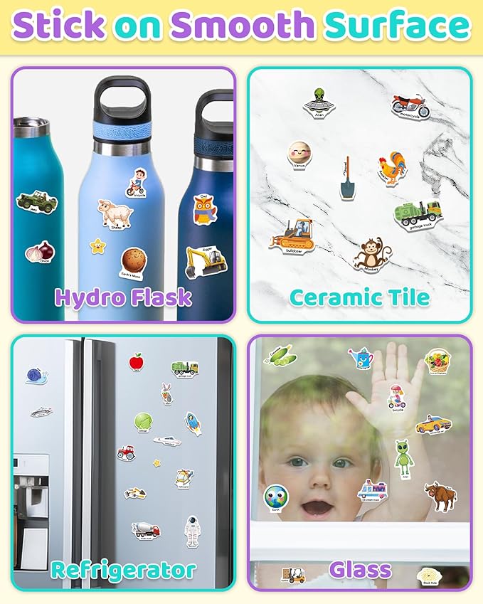 Benresive Reusable Sticker Books for Kids 2-4, Sticker Books for Toddlers 1-3 2-4, Toddler Travel Toys Activities Crafts Gifts