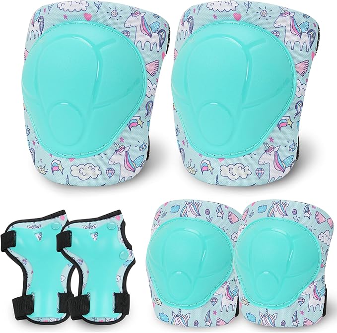 Kids Helmet with Knee Pads Elbow Pads and Wrist Guards,Child Protective Gear for Boys Girls Age 3-5-8 Years fit Roller Skates, Skateboarding, Scooter Bicycle Skate Scooter Skateboard