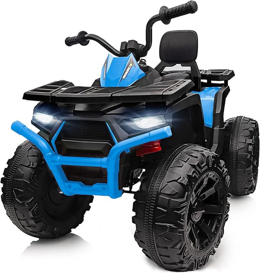 Kids ATV 4 Wheeler, 24V Ride On Toys Car for Big Kids with 400W Motor, 2 Seater - Blue
