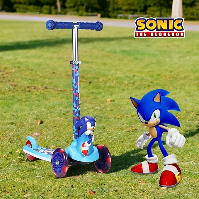 3D Kick Scooter for Kids, Self-Balancing 3 Wheeled Light Up Scooter with Extra Wide Anti-Slip Deck, Rear Brake, Lean to Steer, Lightweight Design, for Kids 3 and up, 75 LB Limit