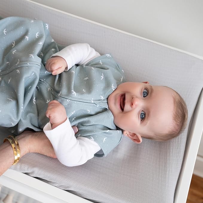 HALO SleepSack, 100% Cotton Wearable Blanket, Swaddle Transition Sleeping Bag, TOG 0.5, Birds, Medium, 6-12 Months