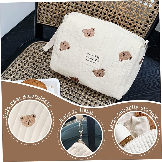 NIDONE Diaper Bag Organizing Pouches Large Capacity Portable Carry-on Cotton Diaper Bag Organizer for Strollers Baby Girl Boy