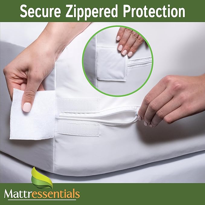 Zippered Twin XL Mattress Protector (11"-13" Depth) - Bed Bug Waterproof Mattress Cover, Premium Quality Hypoallergenic Encasement White