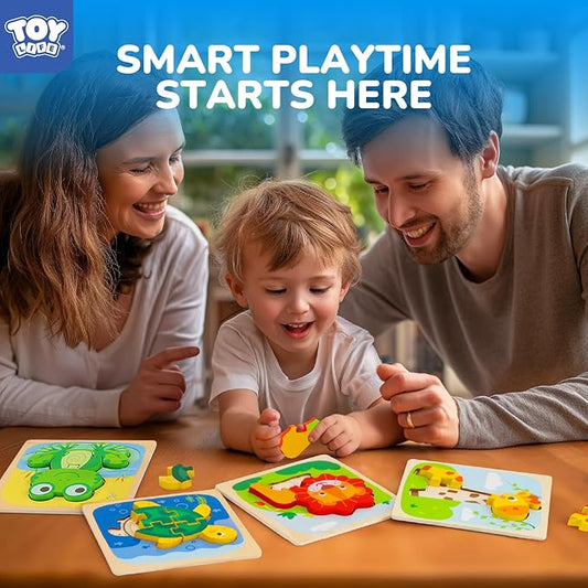 TOY Life Wooden Puzzles for Toddlers 2-4, Montessori Toys for 1 2 3 Year Old Boys Girls, Animals Puzzles Educational Learning Toys 2 Year Old, Christmas Birthdays Gifts for Grandkids Ages 1-3