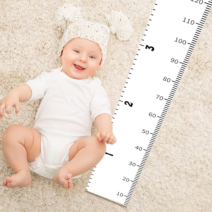 Personalized Baby Height Growth Chart for Kids Child Toddler Boys Girls, Canvas Print Growth Chart for Wall Room Nursery Decor, Hangable and Removable Growing Record Measuring Wall Ruler for Bedroom