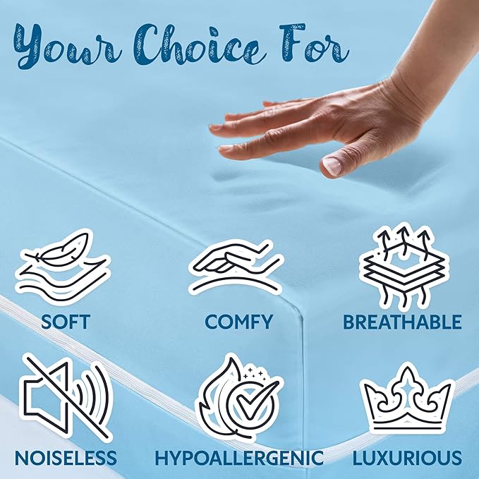 Guardmax Jersey Knitted Short Queen Zippered Mattress Encasement - Waterproof & Bed Bug Proof Mattress Protector - Comfortable, Soft, and Noiseless Zippered Bedding - Dust Mite Proof (60 x 75 x 12)