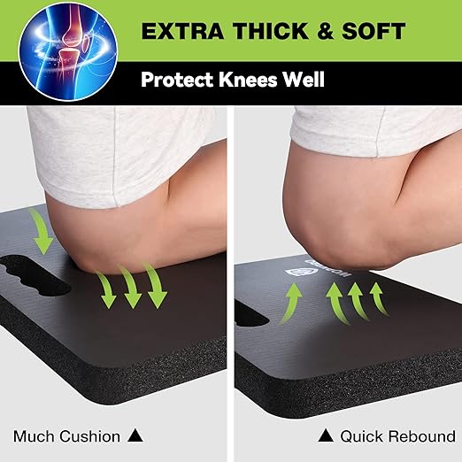 WORKPRO Extra Thick Kneeling Pad, Soft Foam Cushioning for Knee, Large Foam Kneeler Mat for Gardening, Bathing Baby, Workout Supplies, 17.5 x 11 x 1.5 in, Black