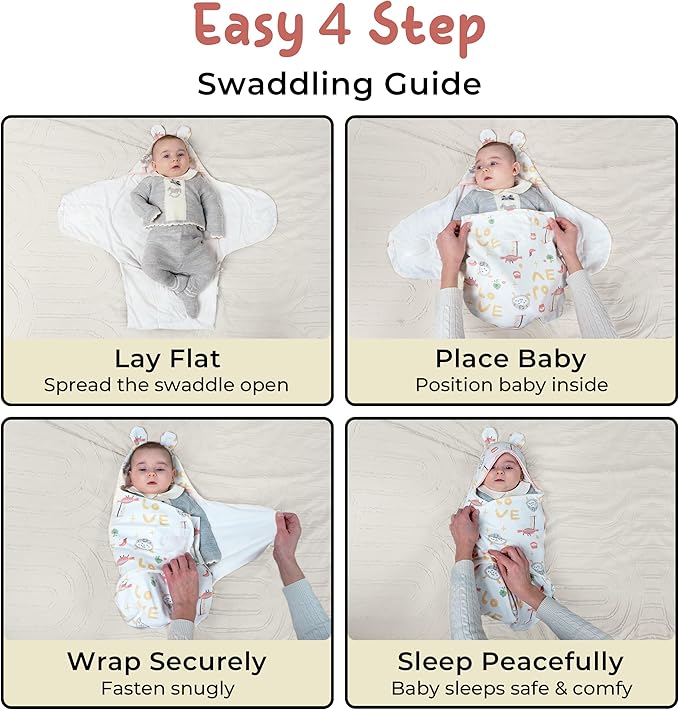 Sleep Sack 0-3 Months: 3-Way Adjustable Swaddles for Newborns, Baby Essentials, 100% Cotton Lining with Polyester Fabric, Perfect Newborn Swaddle Blanket for New Moms