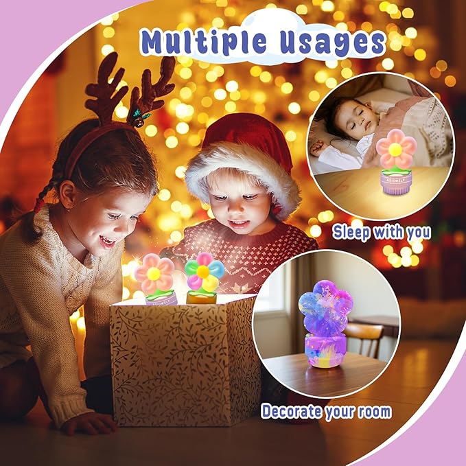 ASIOWELY Paint Your Own Lamp Kits,Arts and Crafts for Girls 8-12,DIY Arts Supplies for Kids Toys Ages 4-6-8,Flower Night Light Painting for Girl 5-10,Birthday Christmas Gifts for 3-12+ Years Old