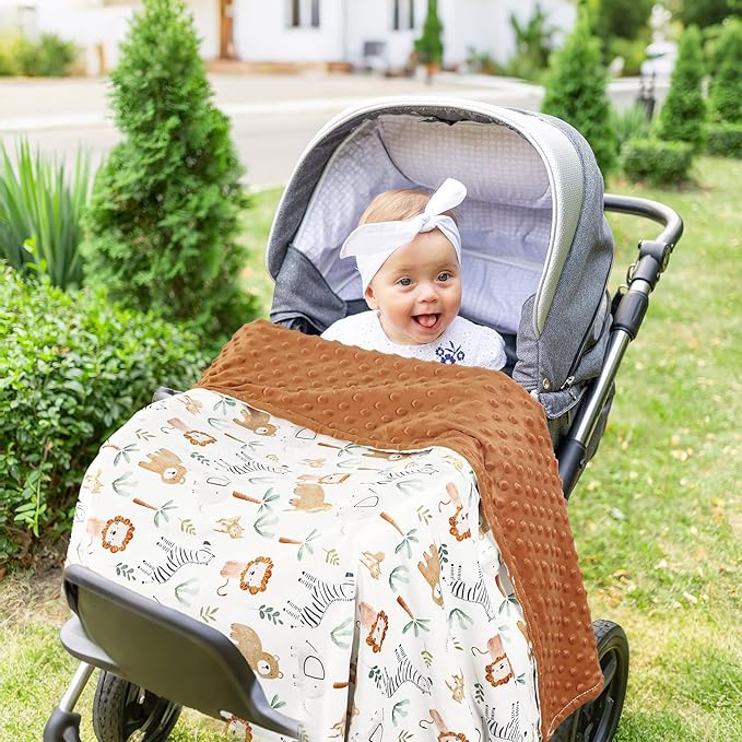 Baby Blankets for Girls, Toddler Newborn Blanket Double Layer with Dotted Backing Crib Receiving Blanket for Toddler Nursery Bed Blanket, Animal, 30x40 Inches