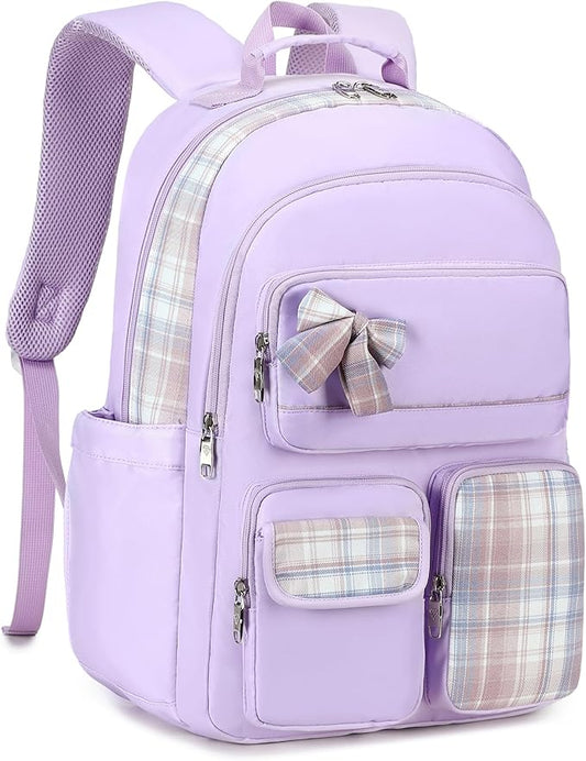 KIDNUO Backpack for Girls,School Backpacks for Teen,Cute College Bags for Women Students Large Bookbag 15.6 Inch Laptop Bag Back Pack Kids Kindergarten Elementary Casual Travel Daypacks Purple