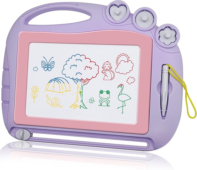 AiTuiTui Magnetic Drawing Board Toddler Toys for Girls Gifts, Erasable Sketch Writing Doodle Pad Travel Games for Kids in Car, Early Education Learning Skill Development Toys for Kids Toddlers