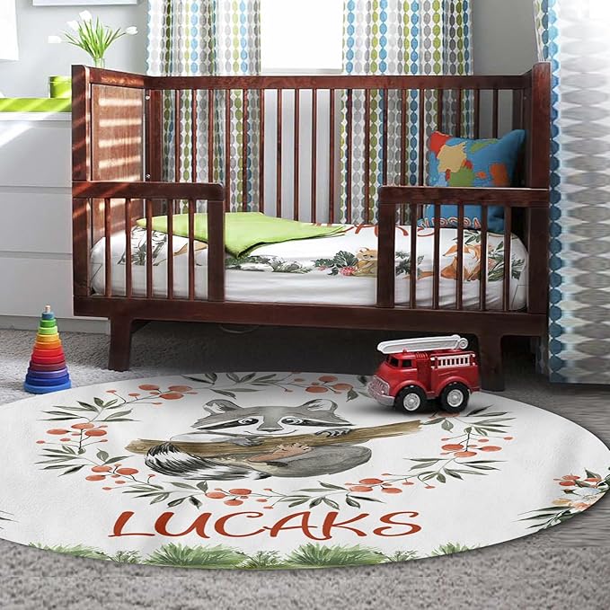 Custom Crib Bedding Set – Personalized Name Owl Baby Bedding 5-Piece Set with Soft Blanket, Fitted Sheet, Changing Pad Cover, Rug and Wall Art – Whimsical Woodland Nursery Decor for Boys Girls