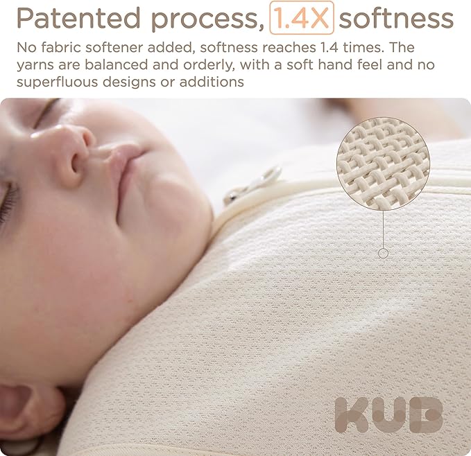 KUB Baby Unisex Sleep Sack 6-12 Months 2-Way Zipper Sleeveless Sleeping Bag 100% Cotton Wearable Blanket for Newborns Infant