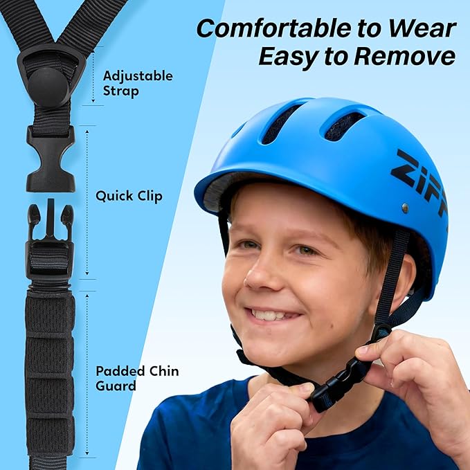 ZIFFY Kids/Toddler Bike Helmet, Adjustable, Lightweight, Safety Certified Scooter Helmet for Boys & Girls with Washable Inner Lining, 2 Sizes, 4 Colors – Fits Toddlers to Youth by Jova