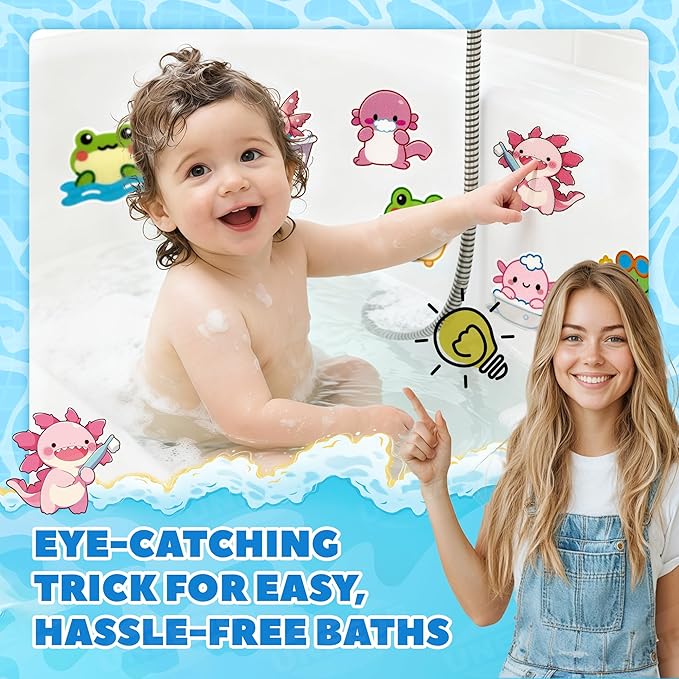 UNEEDE Kids Bathtub Mat with 17PCS Non Slip Bathtub Stickers, Non Slip Shower Mat for Toddlers, Washable Anti Slip Tub Surface, Soft Rubber Mat for Bathtub Shower, Waterproof Bathtub Essentials