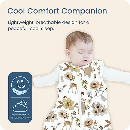 Toddler Sleep Sacks 2T-3T-4T, 0.5 TOG Light Summer Wearable Blankets, Extra Long XL Sleeping Bags, 2 Pack