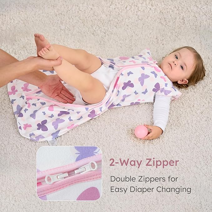 Yoofoss Baby Sleep Sack 12-18 Months Wearable Blanket for Babies 100% Organic Cotton 2-Way Zipper TOG 0.5 Toddler Sleeping Sack 3 Pack, Comfy Lightweight Sleep Sacks