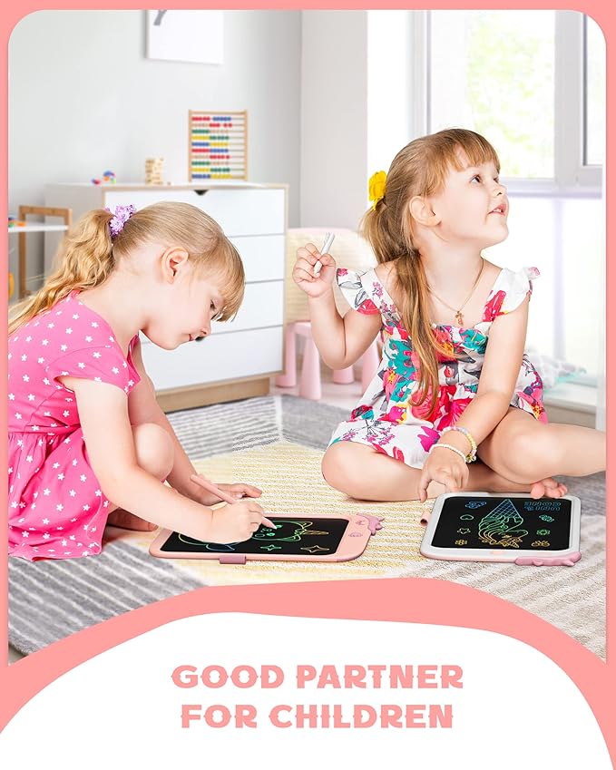 bravokids 10inch LCD Writing Tablet for Kids, Colorful Toddlers Toys Drawing Board, Educational GirlsToys, Unicorn Doodle Board Toys for 2 3 4 5 6 7 8 Year Old, Boys Birthday Christmas Gifts
