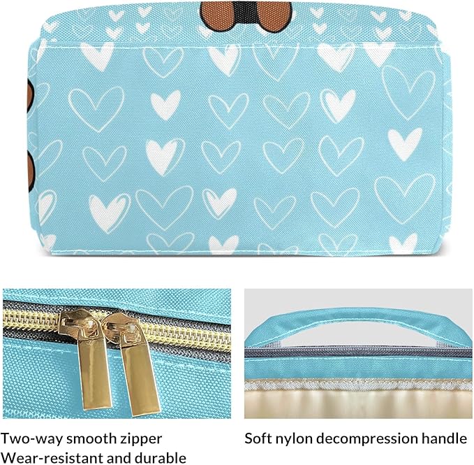 Personalized Blue Harts Cute Girl Custom with Name Diaper Bag Backpack For Baby Boy Girl Dad Mom Unisex for Adult Daypack Holiday Gift