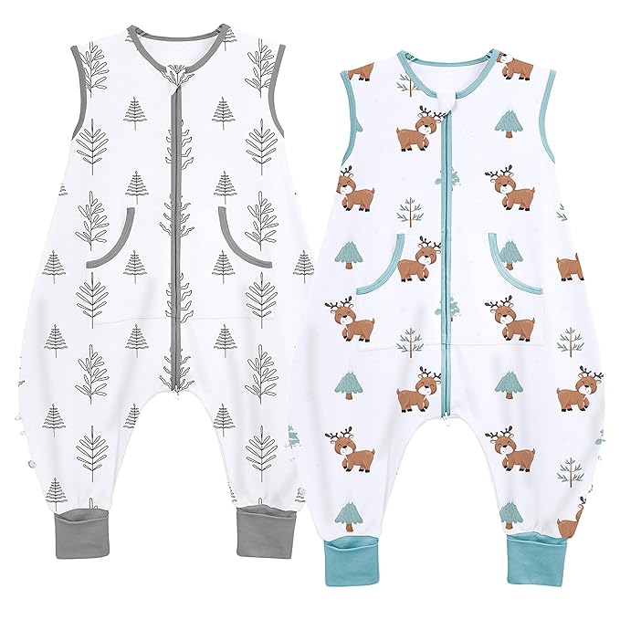Toddler Sleep Sacks Sleep Sack 3T 4T 5T with legs Cozy comfy Baby Warable Blanket with 2-Way Zipper (3T-5T)